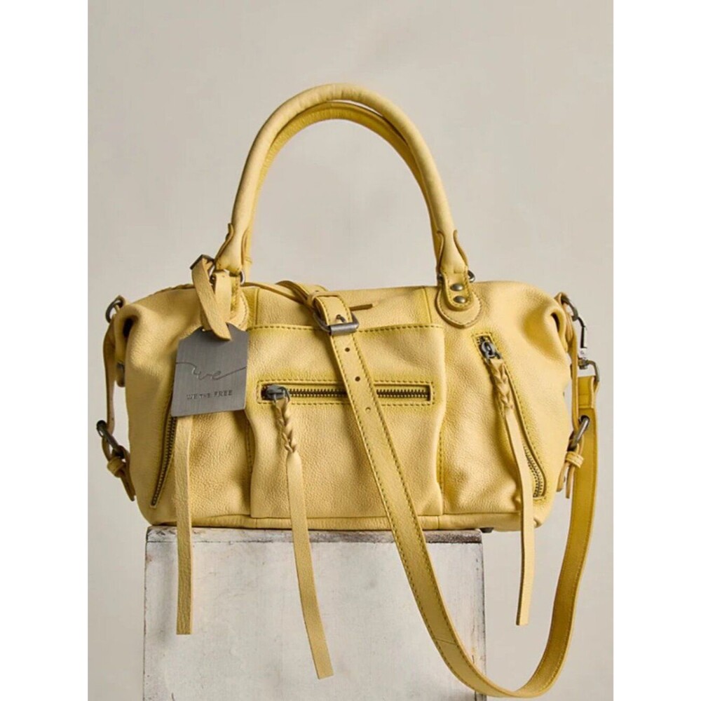 FREE PEOPLE We The Free Baby Emerson Tote Bag In Butter Yellow NWT 🔥